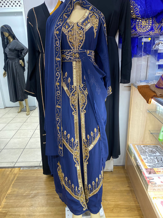 Blue Kaftan abaya