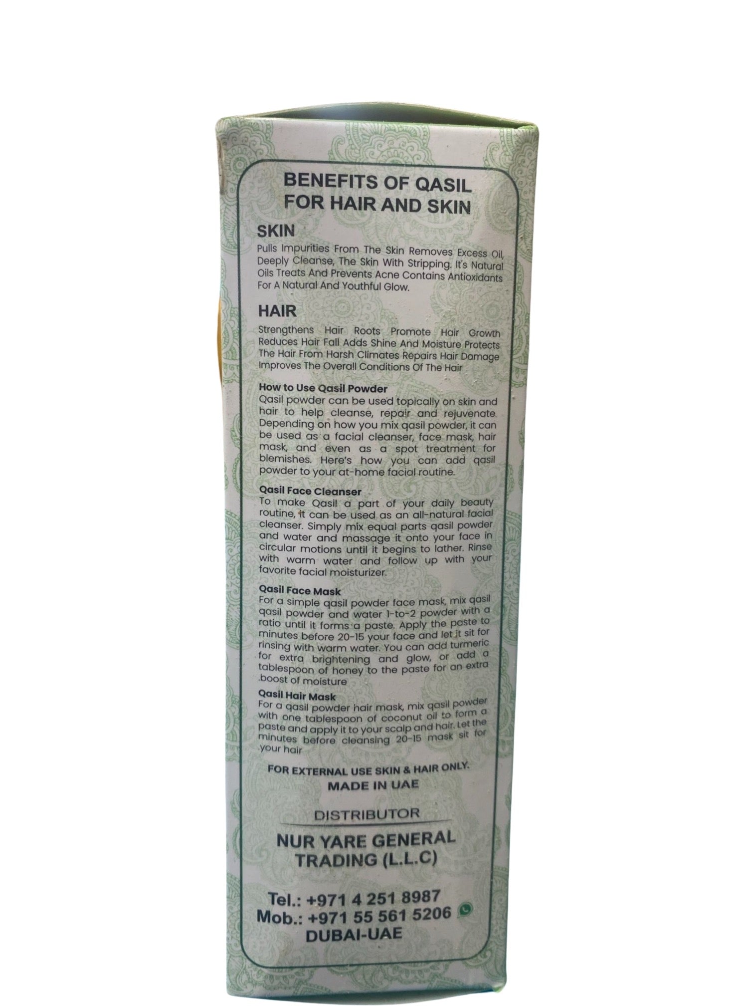 100% natural pure qasil powder cosmetic