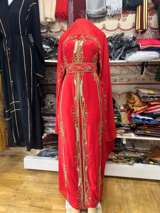 Light Red Kaftan Abaya