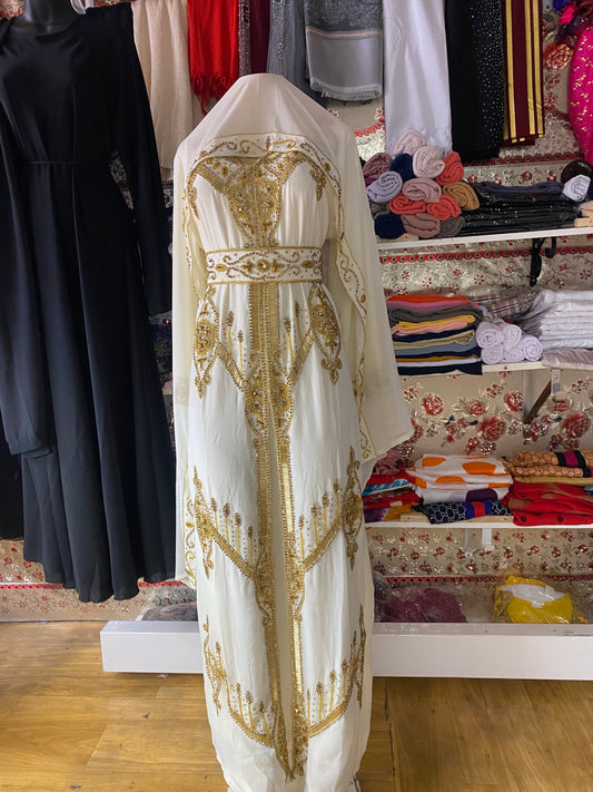 White kaftan Abaya